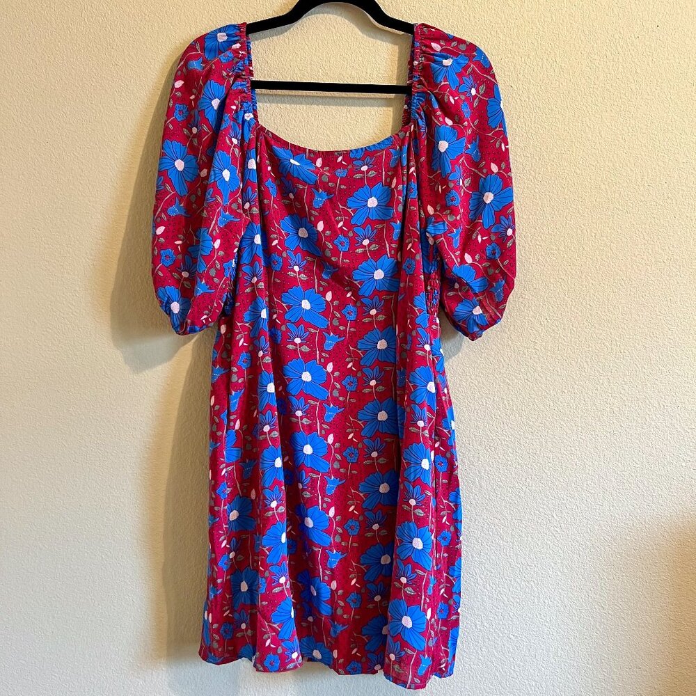 Kori Floral Print Puff Sleeve Smocked Dress with Pockets (Never Worn!)